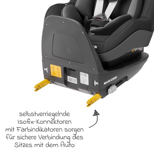 Maxi-Cosi Reboarder-Kindersitz Pearl Pro 2 i-Size ab 6 Monate - 4 Jahre (67 cm - 105 cm) inkl. FamilyFix 3 i-Size Base & Schutzunterlage - Authentic Black