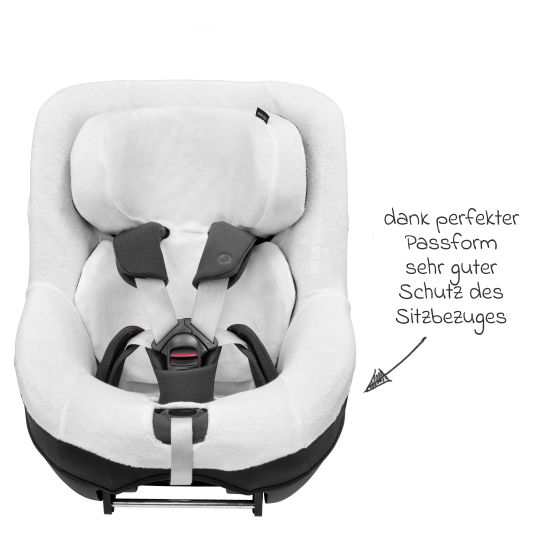 Maxi-Cosi Sommer- und Schonbezug füe Pearl 360 Pro / Pearl 360 / Pearl S / Mica 360 Pro / Mica Pro Eco / Mica Eco - Organic Cotton - Weiß