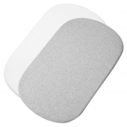 Maxi-Cosi Fitted sheet 2 pack for extra bed Iora - White / Grey