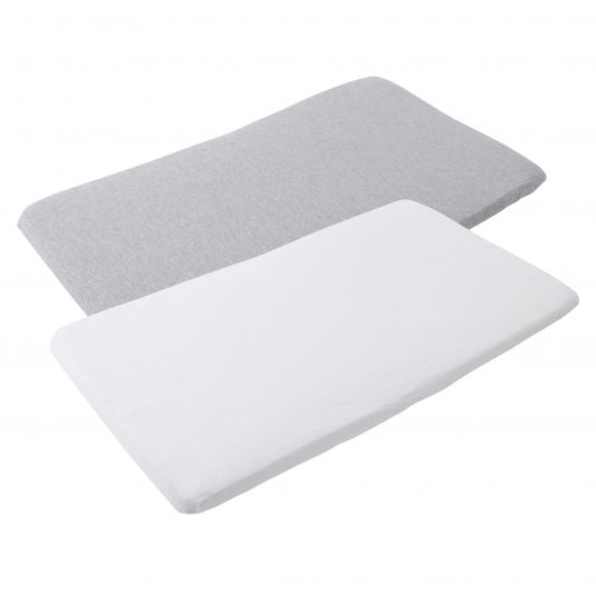 Maxi-Cosi Fitted sheet 2 pack for travel cot Iris - White / Grey
