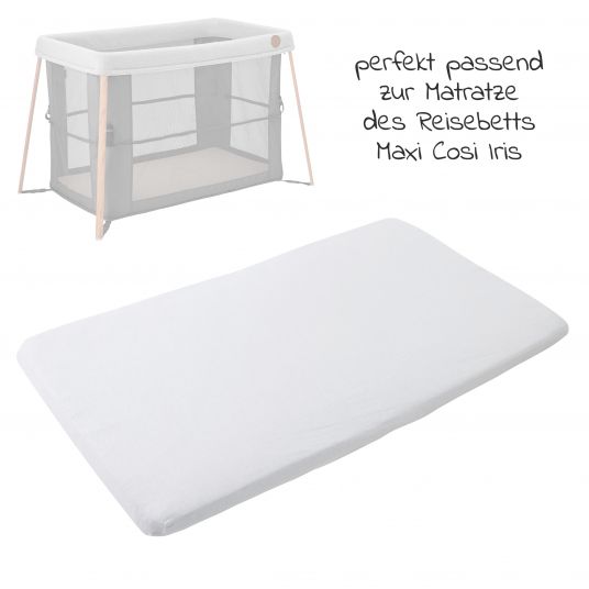 Maxi-Cosi Fitted sheet 2 pack for travel cot Iris - White / Grey