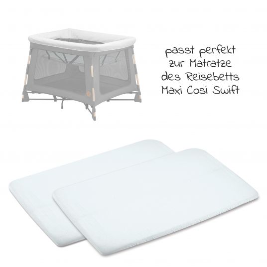 Maxi-Cosi Spannbetttuch 2er Pack für Reisebett Swift für Neugeborene - Weiß