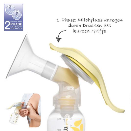 Medela Hand Milk Pump Harmony - Pump & Feed Set + Free 2x PP Bottle 150 ml