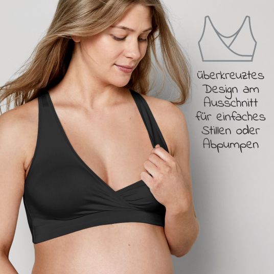 Medela Schlaf-Bustier für Schwangerschaft & Stillzeit Keep Cool Schlaf - Schwarz - Gr. L