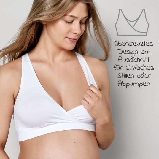 Medela Sleep Bustier for Pregnancy & Nursing Keep Cool Sleep - White - Size L