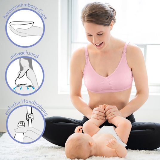 Medela Reggiseno per gravidanza e allattamento Comfort - Rosa - Taglia S