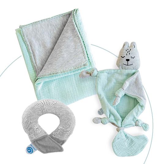 Medibino Baby-Erstausstattung-Set 4-teilig - Welcome-Box - Fresh Mint