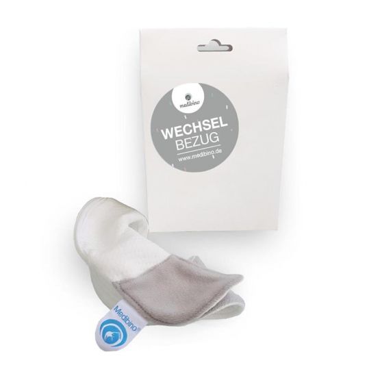 Medibino Ersatzbezug für Kopfstütze / Babykissen gegen Kopfverformung - Tencel - Weiß / Grau