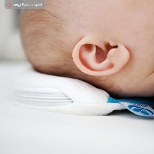 Medibino Ersatzbezug für Kopfstütze / Babykissen gegen Kopfverformung - Tencel - Weiß / Grau