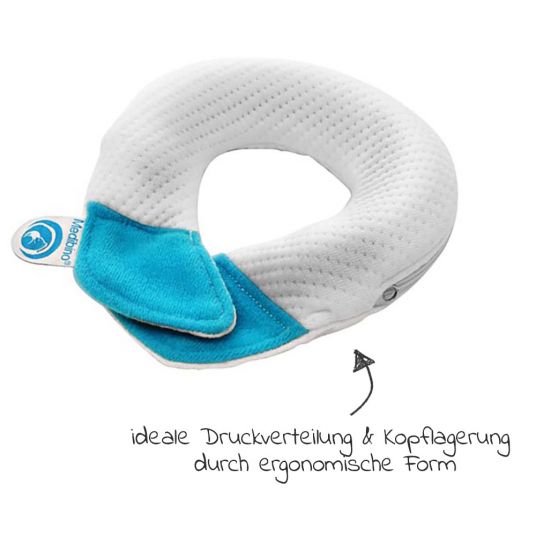 Medibino Headrest / baby pillow against head deformation - Tencel - Blue