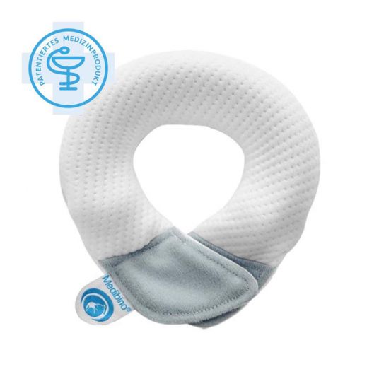 Medibino Headrest / baby pillow against head deformation - Tencel - White / Grey