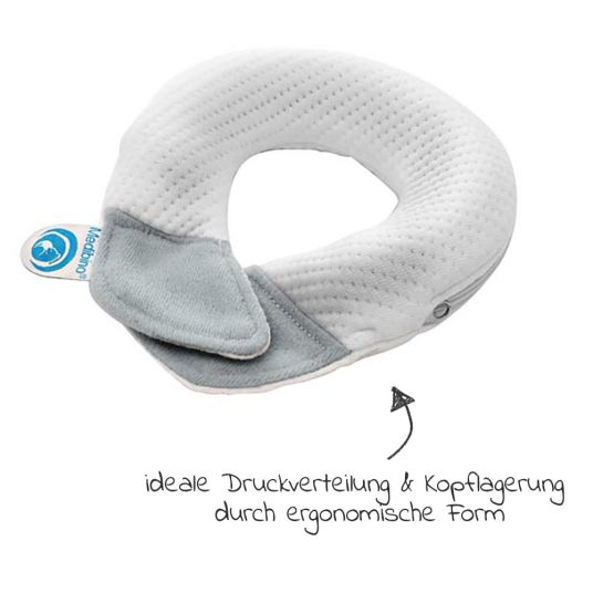 Medibino Cuscino poggiatesta / cuscino per bambini contro la deformazione della testa - Tencel - Bianco / Grigio