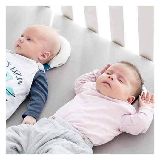 Medibino Headrest / baby pillow against head deformation - Tencel - White / Grey