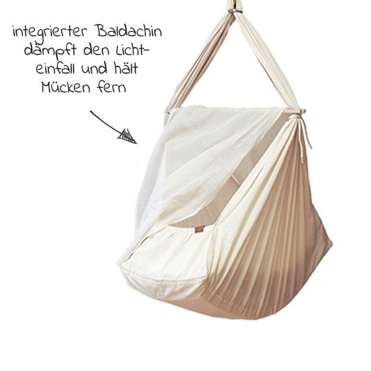Membantu Hammock from 5 kg to 15 kg loadable with organic cotton incl. mattress - natural