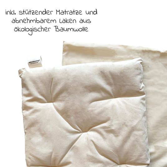 Membantu Federwiege ab 5 kg bis 15 kg belastbar mit Bio-Baumwolle inkl. Matratze - Natur