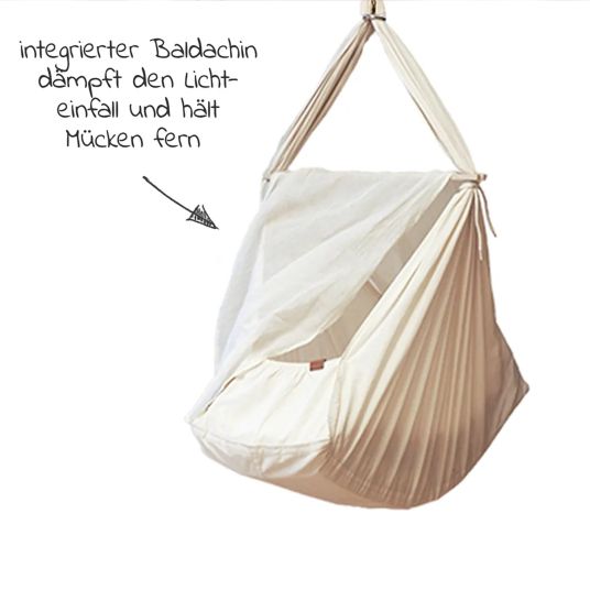 Membantu Basic cradle from 5 kg to 15 kg with organic cotton incl. mattress - natural