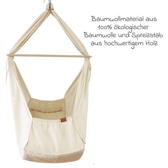 Membantu Basic cradle from 5 kg to 15 kg with organic cotton incl. mattress - natural