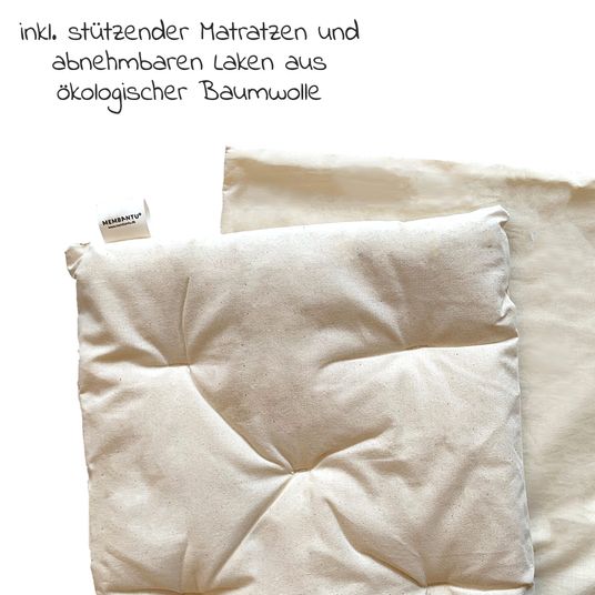 Membantu Spring cradle for twins from 5 kg to 15 kg per child with organic cotton incl. mattress - natural