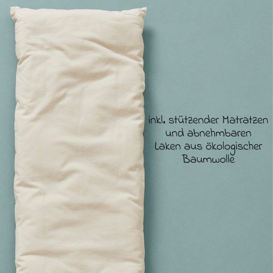 Membantu Federwiege Zwillinge Basic ab 5 kg bis 15 kg pro Kind belastbar mit Bio-Baumwolle inkl. Matratze - Natur