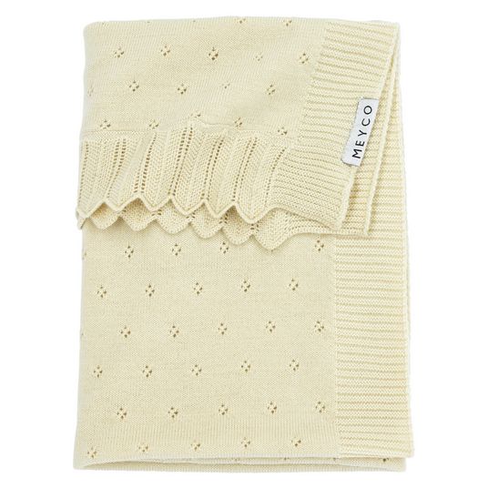 Meyco Wool baby blanket 75 x 100 cm - Ajour - Ecru