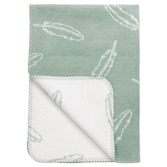 Meyco Cotton blanket 75 x 100 cm - Feathers - Green