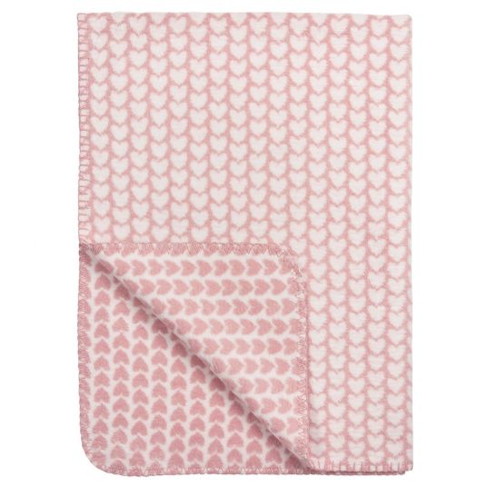 Meyco Cotton blanket 75 x 100 cm - Little hearts - Pink