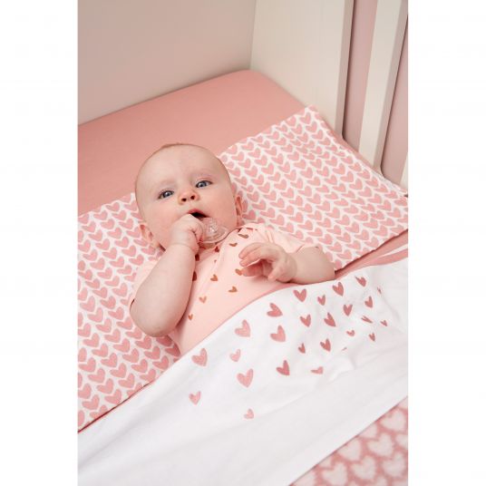 Meyco Cotton blanket 75 x 100 cm - Little hearts - Pink