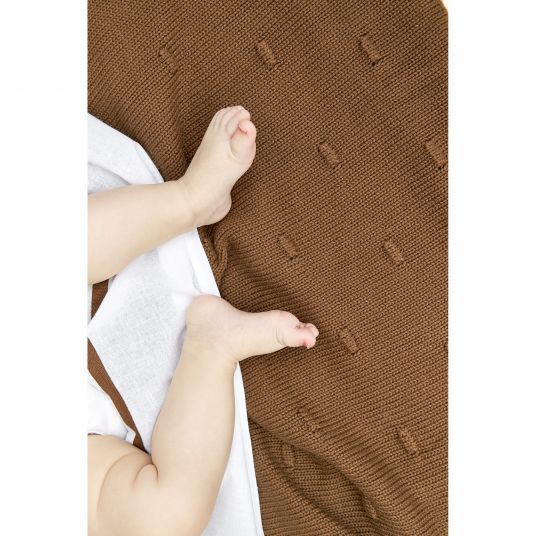 Meyco Baumwoll-Decke 75 x 100 cm - Knots - Chocolate