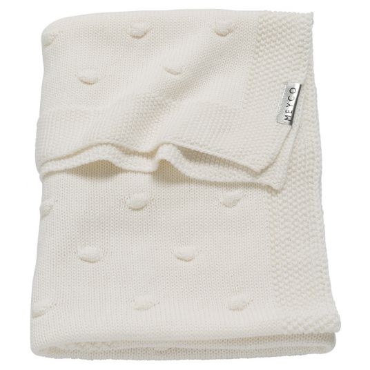 Meyco Cotton blanket 75 x 100 cm - Knots - Offwhite