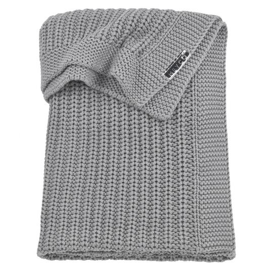 Meyco Cotton blanket 75 x 100 cm - patent knit - Grey