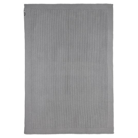 Meyco Baumwoll-Decke 75 x 100 cm - Patentstrick - Grey