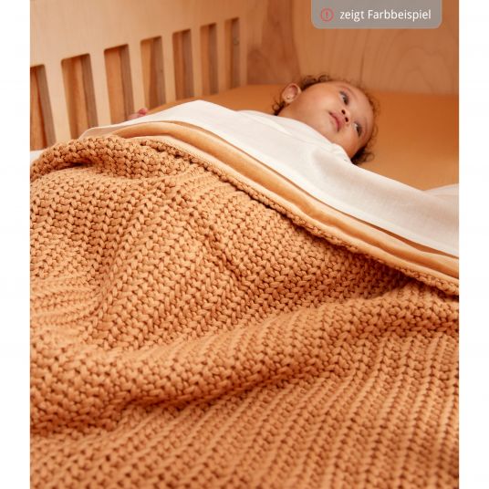 Meyco Cotton blanket 75 x 100 cm - patent knit - Honey Gold