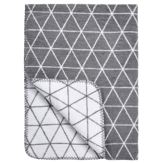 Meyco Baumwoll-Decke 75 x 100 cm - Triangle - Grau