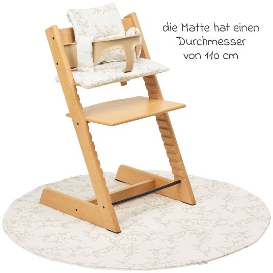 Meyco Floor mat / protective mat for high chair Ø 110 cm - Branches