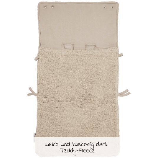 Meyco Fußsack für Babyschale oder Babywanne Teddy 40 x 82 cm - Sand