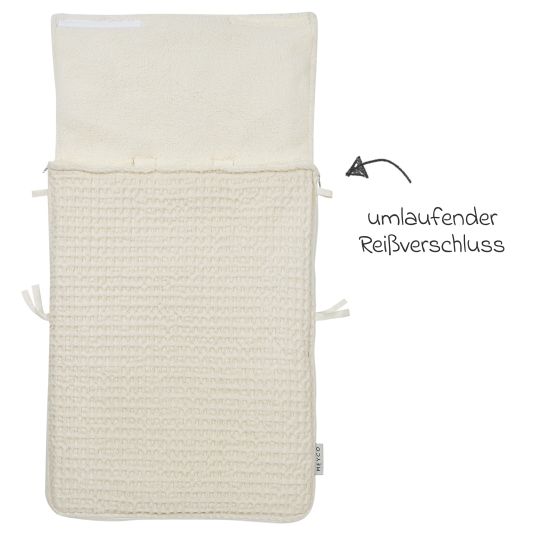 Meyco Fußsack für Babyschale - Waffel Teddy - Nature