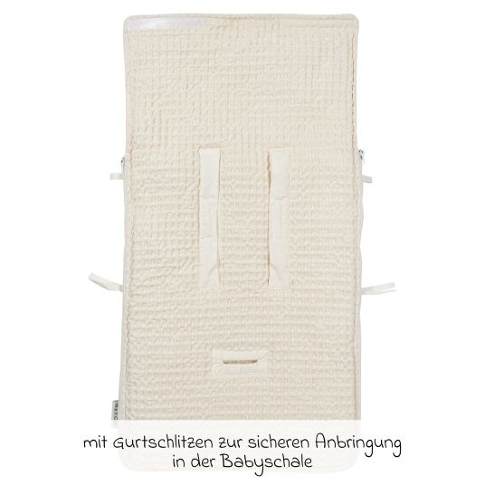 Meyco Fußsack für Babyschale - Waffel Teddy - Nature