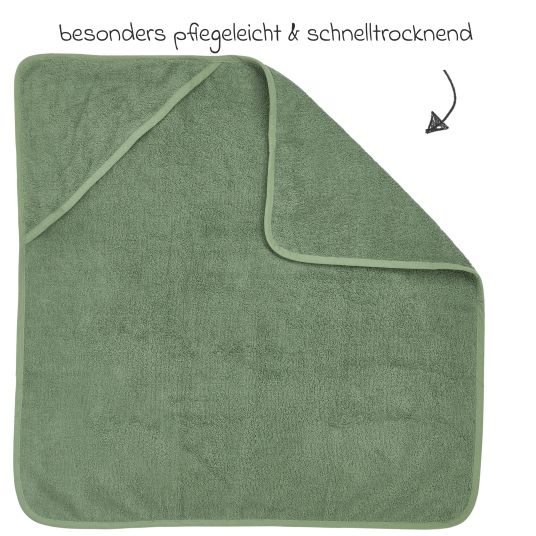 Meyco Asciugamano da bagno con cappuccio 75 x 75 cm - Verde Foresta