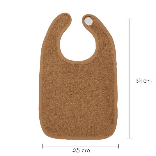 Meyco Klett-Lätzchen 3er Pack Frottee 25 x 34 cm - OffWhite / Sand / Toffee