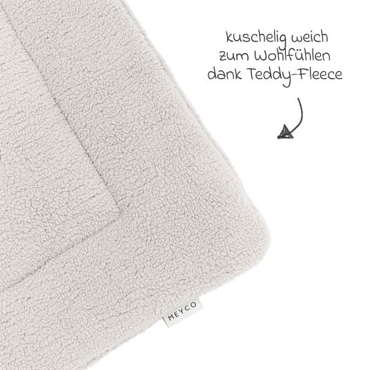 Meyco Crawling blanket / playpen insert Teddy 80 x 100 cm - Greige
