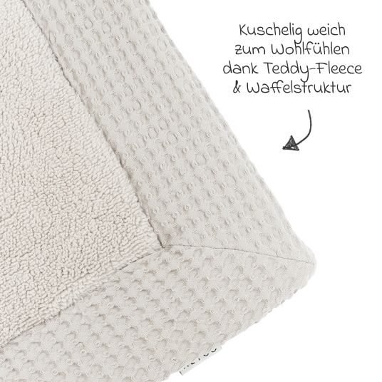 Meyco Krabbeldecke / Laufgittereinlage Teddy 80 x 100 cm - Waffel - Greige
