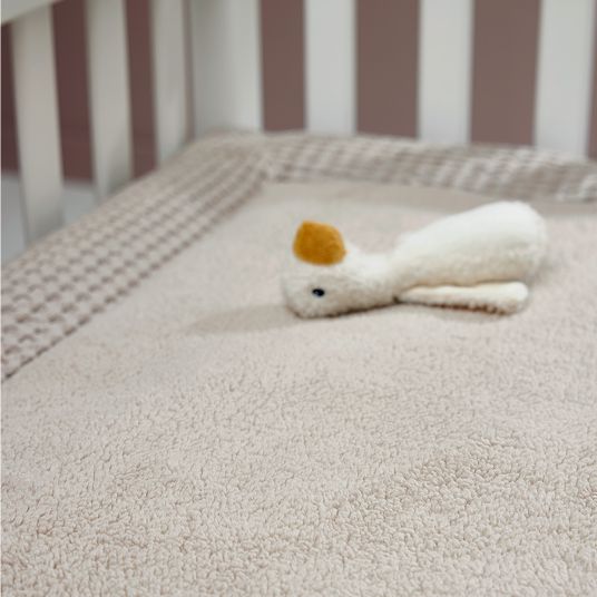 Meyco Crawling blanket / playpen insert Teddy 80 x 100 cm - Waffle - Greige