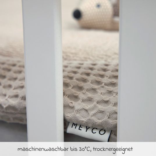 Meyco Crawling blanket / playpen insert Teddy 80 x 100 cm - Waffle - Greige