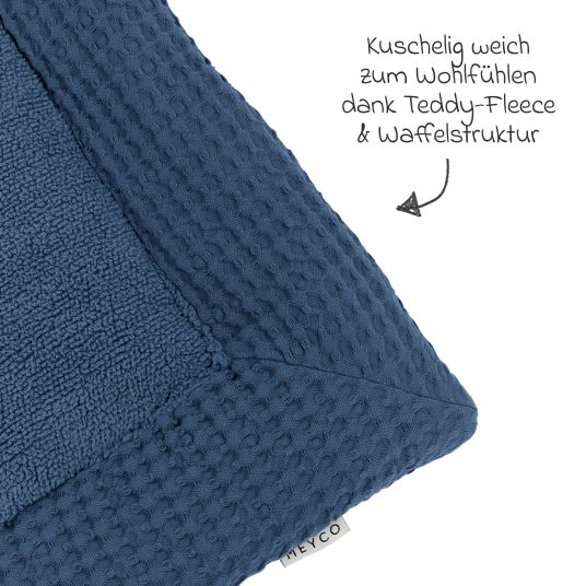 Meyco Krabbeldecke / Laufgittereinlage Teddy 80 x 100 cm - Waffel - Indigo