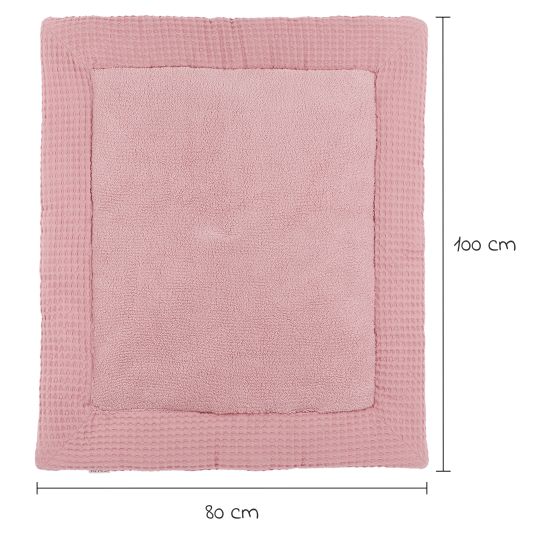Meyco Crawling blanket / playpen insert Teddy 80 x 100 cm - Waffle - Old Pink