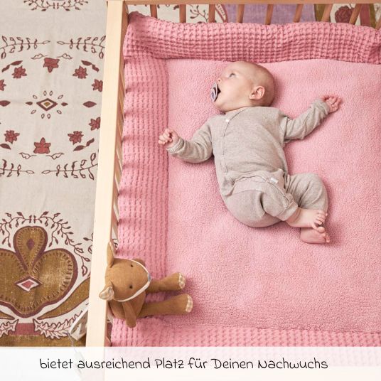 Meyco Krabbeldecke / Laufgittereinlage Teddy 80 x 100 cm - Waffel - Old Pink