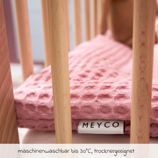 Meyco Crawling blanket / playpen insert Teddy 80 x 100 cm - Waffle - Old Pink