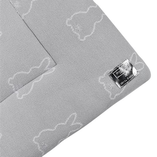 Meyco Coperta per bambini e cuscino per box X Mrs Keizer 97 x 77 cm - Conigli - Argento