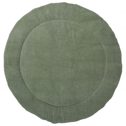Meyco Crawling Blanket / Play Rug / Floor Cushion Round - Forest Green