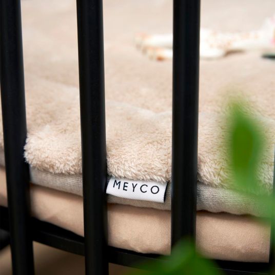 Meyco Crawling blanket / play mat / floor cushion round - sand - melange